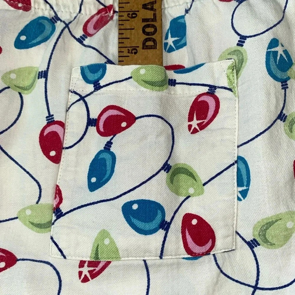 DELICATES pajama pant Christmas light print elastic waistband drawstring size XL - Picture 4 of 10